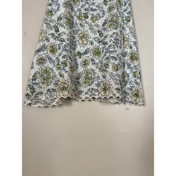7 For All Mankind Floral mini dress cotton Eyelet Puff Sleeve Cottagecore , XS - Picture 5 of 8